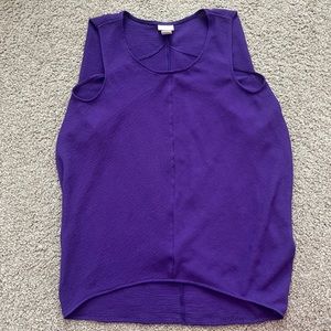 Purple Sleeveless Scoop Neck Loose Tank